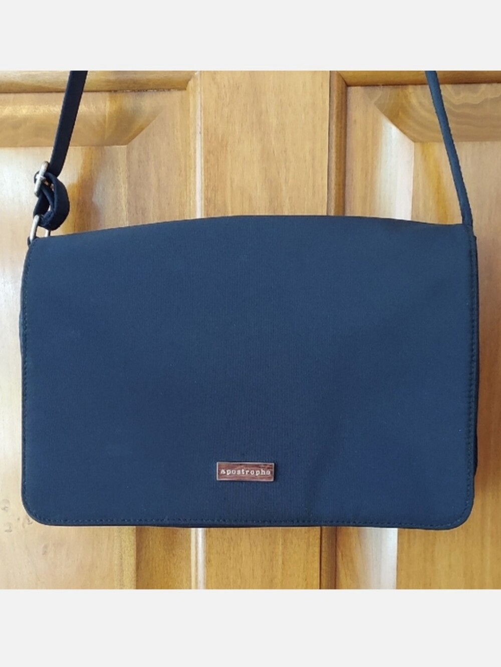 Apostrophe Elegant Shimmery Navy Crossbody Purse, Adjustable Strap, Like New